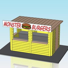 1 32 scala burger capanna vari slot car modello in 3d print model - Mito3D