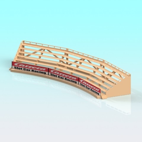 1 32 escala carrera slot car curva de bancada arquitetura modelo em estrutura arquibancada 3D print model - Mito3D