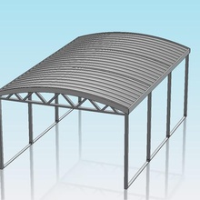 1 32 escala de telhado curvo garagem arquitetura estrutura modelo em slot car 3d print model - Mito3D