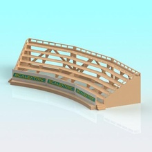 1 32 scale scalextric slot car curved grandstand architecture model structure 3d print model - Mito3D