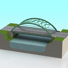 1 32 scale slot car truss arch Hängebrücke Architektur skalieren scale-Modell Struktur Brücke ninco 3d print model - Mito3D