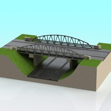 1 32 scale slot car-truss bridge-v-1 Architektur scale-Modell ninco skalieren car Brücke Struktur 3d print model - Mito3D