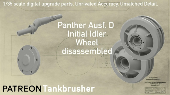 1 35 disassembled initial idler panther ausf 3d print model - Mito3D
