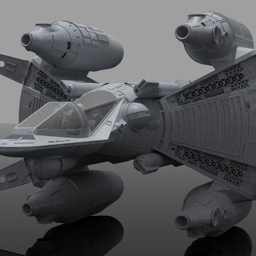 1 35 gunstar starfighter the last spaceship fighter 3D print model - Mito3D