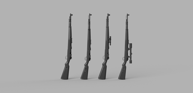 1 35 kar98k pack pistolet fusil échelle scalemodel 3d print model - Mito3D