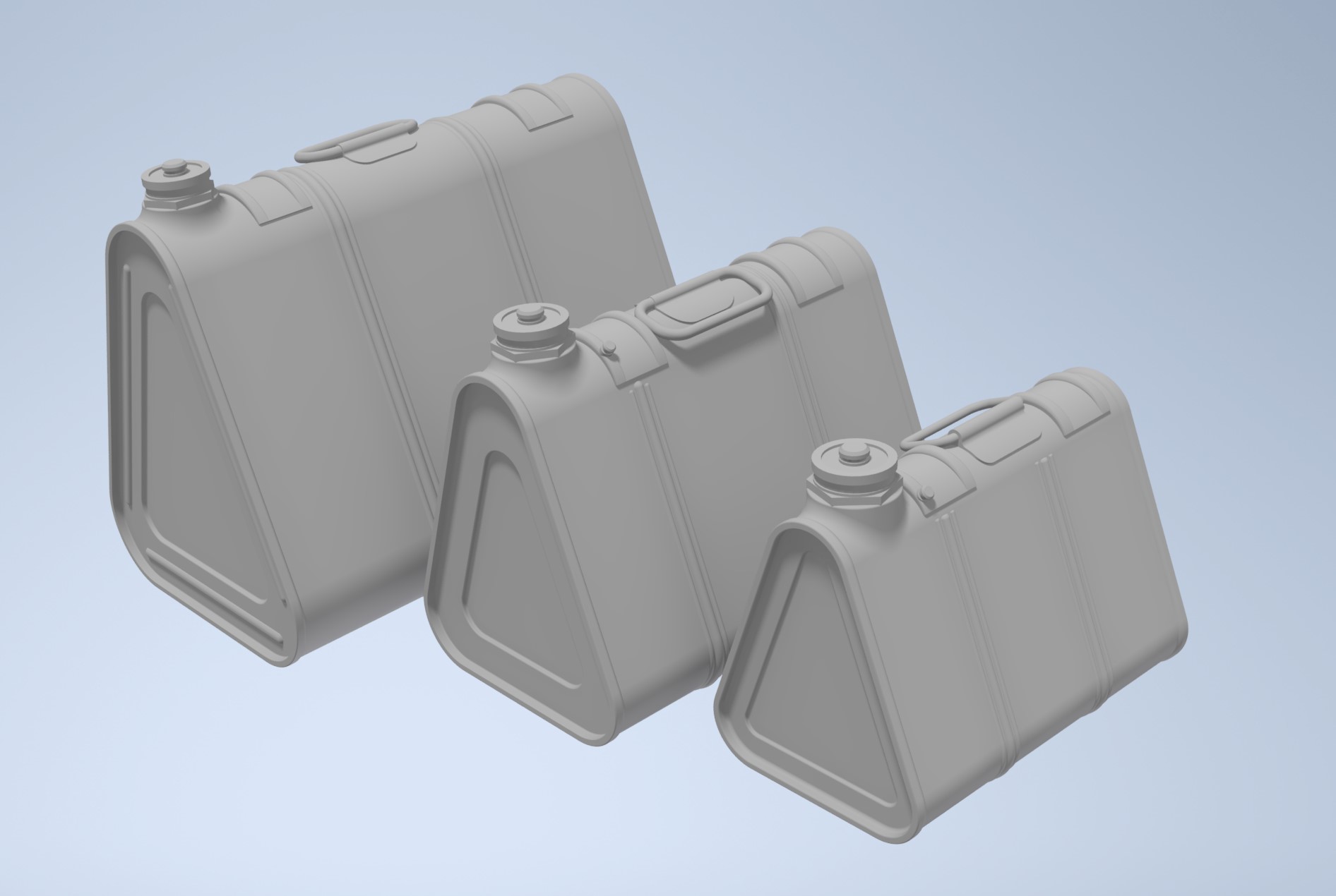 1 35 escala ww2 alemán triangular combustible botes frasco 3D print model - Mito3D