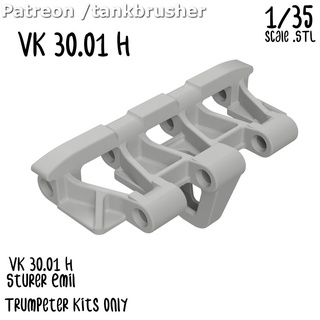 1 35th scale vk 3001 h p + sturer emil workable tracks tank model tiger 3d print model - Mito3D