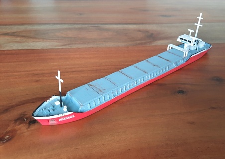 1 400 coastal cargo ship waterline model - 3d printing bulk carrier boat maritime ocean print general 3d print model - Mito3D