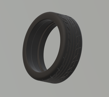 1 43 tires 225x35 r19 rims 19 inch x9j model making modelcar tire 3d print model - Mito3D