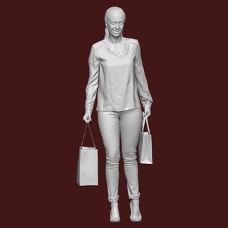 1 43 donna shopping diorama pressofuso 64 corpo 32 modello miniatura umano miniature figurine 3d print model - Mito3D