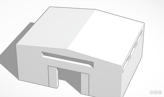 1 500 pequeña almacén aeropuerto modelo aviación edificio diseño diorama arquitectura terminal 3d print model - Mito3D