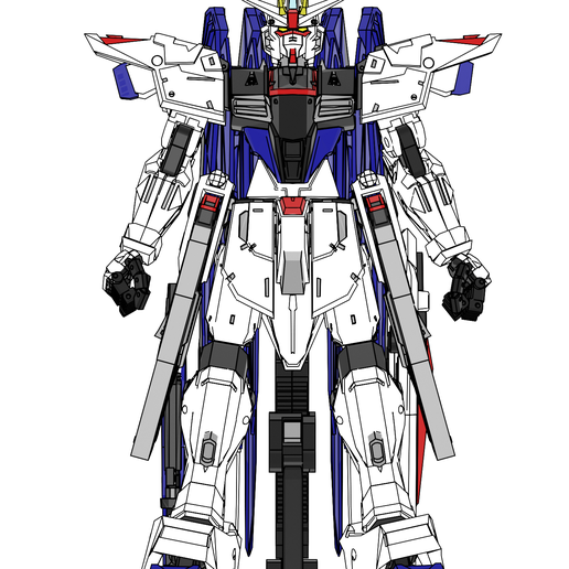 1 60 Freiheit Gundam zgmf x10a montieren gunpla beweglich 3D print model - Mito3D