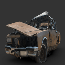 1 64 80's american sedan wreck game gaslands wargames terrain vehicles 3d print model - Mito3D