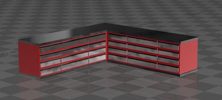 1 64 corner workshop counter draws 1 64 hotwheels  3d print model - Mito3D