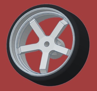 1 64 custom 5 spoke wheel hot wheels diecast 1 64 1 64  3d print model - Mito3D