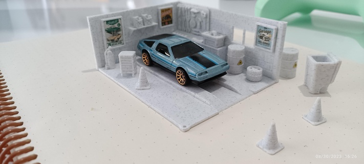 1 64 quente rodas garagem diorama conjunto diecast caixa fósforos carro reparar compras 3d print model - Mito3D