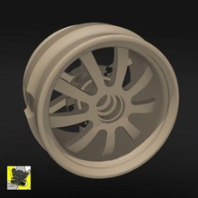 1 64 scale rims 02 hotwheels 64scale matchbox jdm classic wheels design rotiform euro hot rod 3d print model - Mito3D