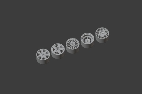 1 64 scale wheel rims - pack hotwheels matchbox wheels custom diecast 3d print anycubic car 3d print model - Mito3D