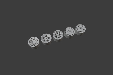 1 64 scale wheel rims - pack 2 hotwheels matchbox wheels custom diecast 3d print anycubic car 3d print model - Mito3D