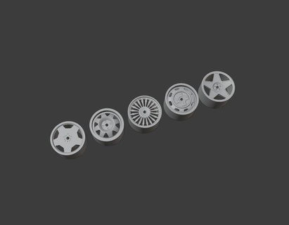 1 64 scale wheel rims - pack 3 hotwheels matchbox wheels custom diecast 3d print anycubic car 3d print model - Mito3D