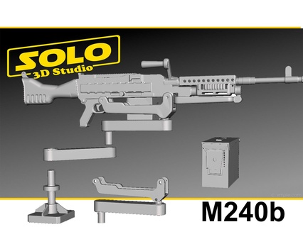 1 6 ölçek araç monte m240 makine tabanca 6scale aksiyon adamı neşe bbi dml kolay basit baraj oyuncaklar 3d print model - Mito3D