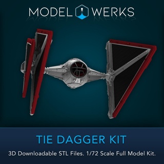 1 72 scale tie dagger fighter tiefighter tiedagger riseofskywalker starwrs galactic empire sith emperorpalpatine tiedaggersith 3d print model - Mito3D