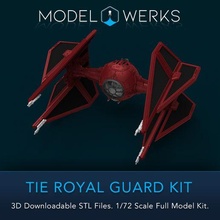 1 72 scala cravatta reale guardia modello kit stella guerre galattico impero combattente bombardiere difensore predatore droide drone 3d print model - Mito3D