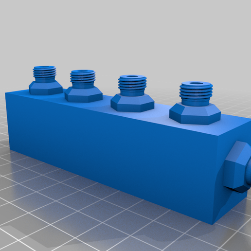 1 8 bsp 4 port airbrush manifold splitter 3D print model - Mito3D