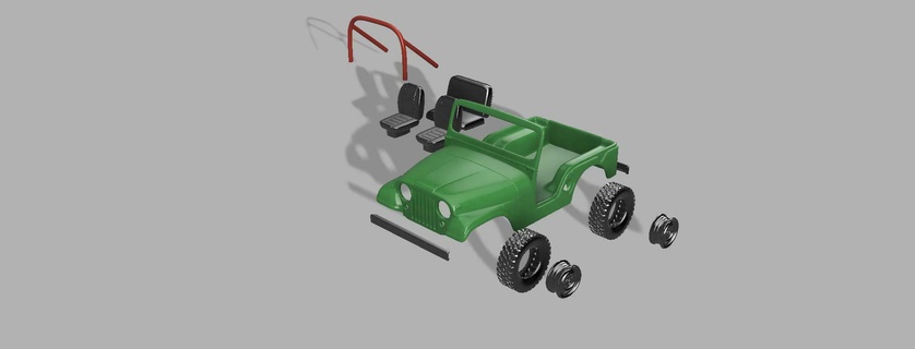 1 8 Rahmen cj5 Jeep rc Körper verschiedene 3d print model - Mito3D