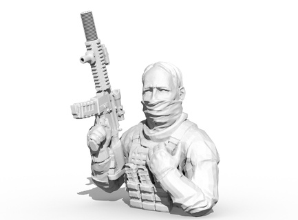 1 9 200mm sas tropper bust scale soldier army special forces 3d print model - Mito3D