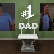 1 dad art signs logos stand sign seinfeld number logo fathers day 3d print model - Mito3D