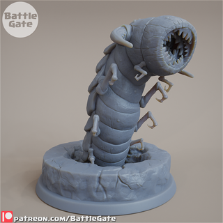 1 earthworm tabletop hero worm hobbit miniature monster dragon hunter 3d print model - Mito3D