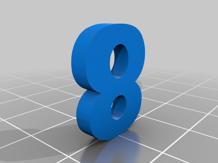 1 inch tall arial black bold numbers - 1-9 thing 3d print model - Mito3D