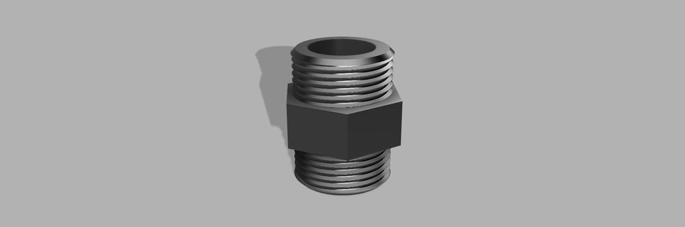 1 maschio capezzolo tubo acqua sanitario 3d print model - Mito3D