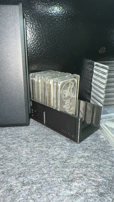 1 oz silver bar rack bullion stack stacking storage investing 3d print model - Mito3D