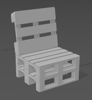 1 oturma yeri koltuk palet sandalye sergi Bahçe teras dekor 3d print model - Mito3D