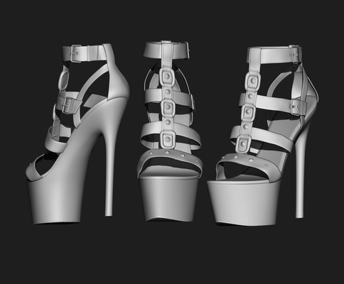 1 ayarlamak moda kolye bayanlar ayakkabı half boots 3d model toplamak stil terlik bale koruma ayak bot 3dshoes bjdshoes baskı ayakkabıları 3d print model - Mito3D
