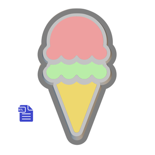 1pc notizia in anticipo ghiaccio crema cono bagno bomba muffa 1 pc pezzo parte piatto vassoio gelato estate dolce dolci 3d print model - Mito3D