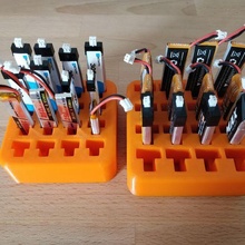 1s lipo batería soporte cargar indicador juego organizador vehiculos 3d print model - Mito3D