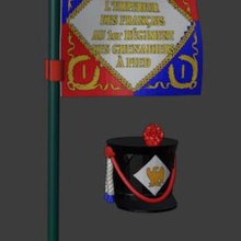 1st french grenadier regiment game flag shako grenadiers compatible playmobil 3d print model - Mito3D
