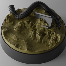 1x 25mm base rottame deserto terra promo 3d print model - Mito3D