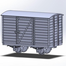 2-axle boxcar hoe oo9 oon3 train railway modelling model ho 1 87 76 3d print model - Mito3D
