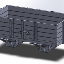 2-axle dump car hoe oo9 oon3 train railway modelling model ho 1 87 76 3d print model - Mito3D