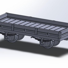 2-axle flat car hoe oo9 oon3 train railway modelling model 1 87 76 3d print model - Mito3D
