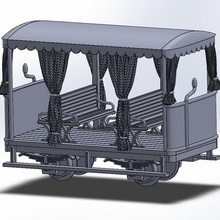 2-axle open passenger car hoe oo9 oon3 train railway modelling model ho 1 87 76 3d print model - Mito3D