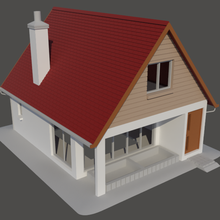 2 storey casa inclinado techo h0 escala arquitectura entrenar puente Derecho carril calibre 3d print model - Mito3D