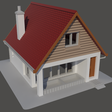 2 storey Casa lanciato tetto scala architettura treno ponte dritto rotaia valutare 3d print model - Mito3D