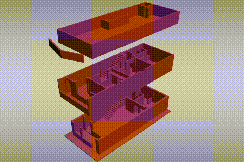 2 story Casa 1 125 scala architettura diorama storie famiglia miniatura 3d print model - Mito3D