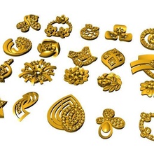 20 pieces earrings 0001 0020 Ohrring Spitzen diamond gold earring jhumka tops 3d print model - Mito3D