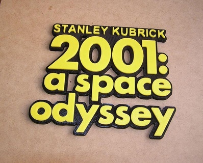 2001 space odyssey logo sign poster planet 3d print model - Mito3D